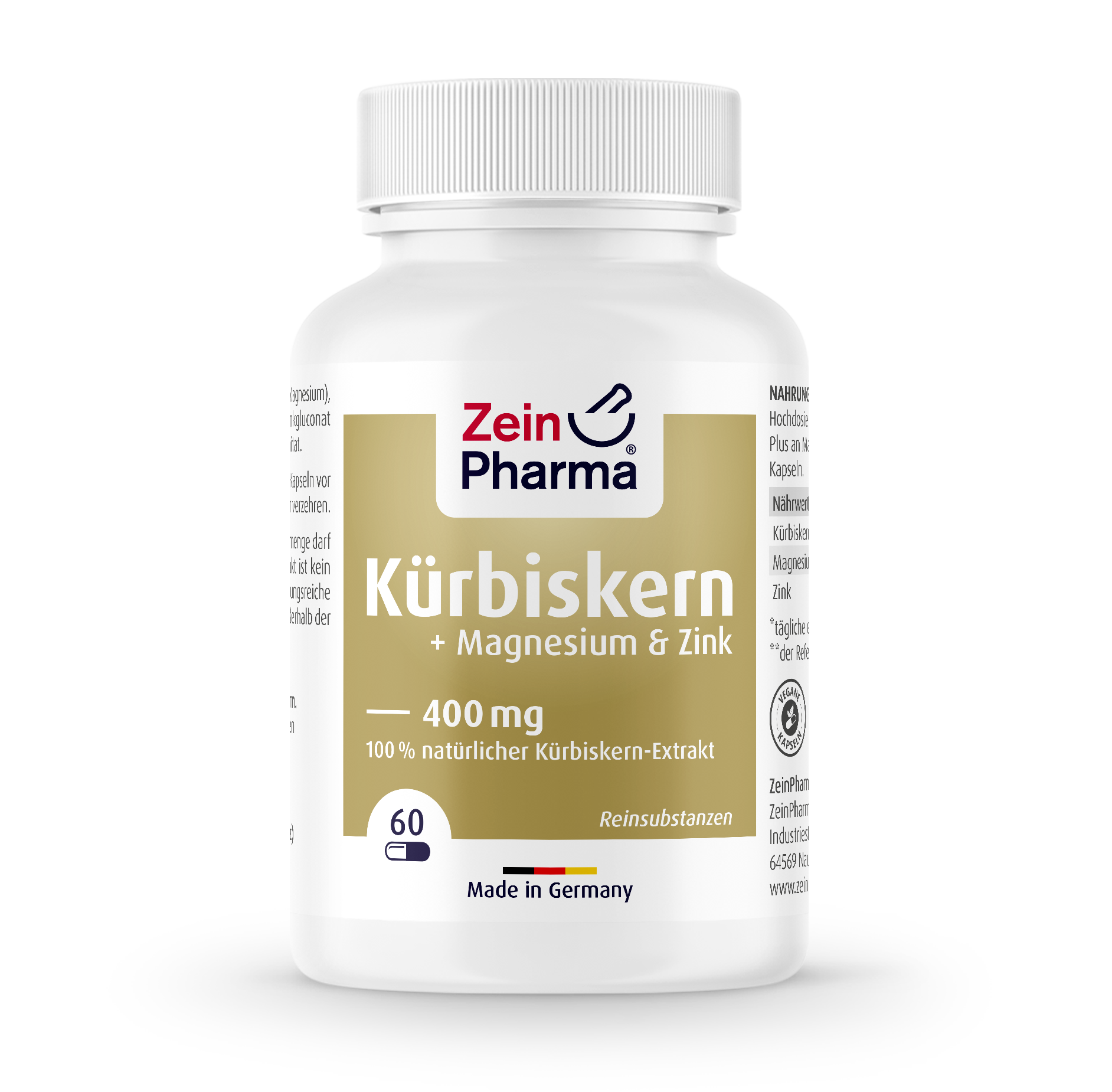 ZEIN PHARMA Sjemenke bundeve u prahu+Cink+Magnezij 60 kapsula, Kod problema sa prostatom i otežanim mokrenjem