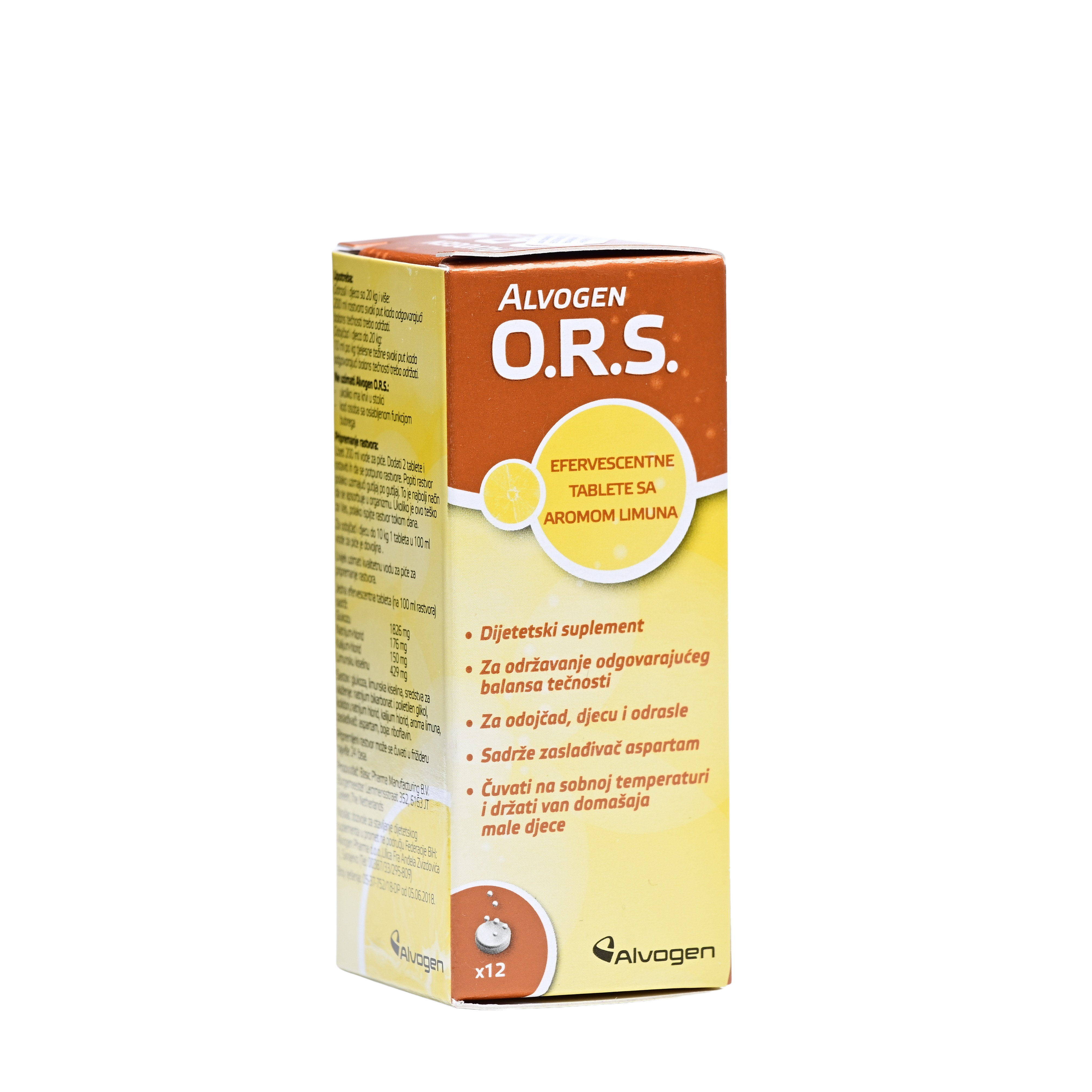 ALVOGEN O.R.S. 12 šumećih tableta okus limuna