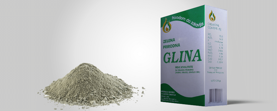 Zelena prirodna glina za spoljašnju upotrebu 200g